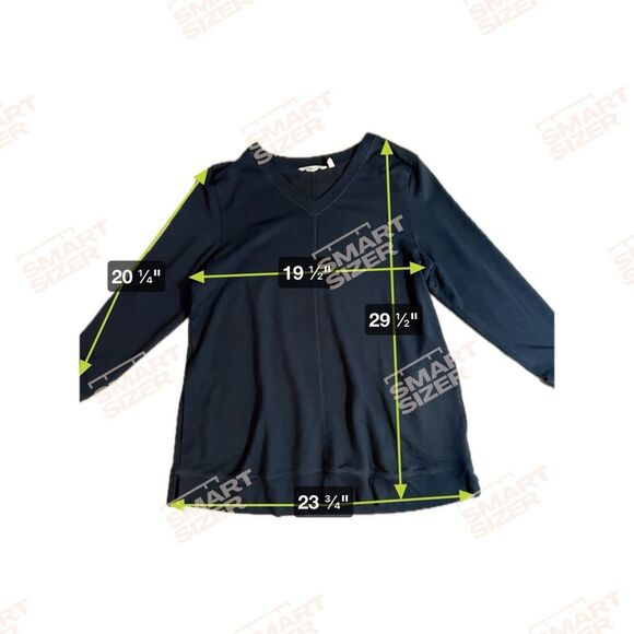 Soft Surroundings Black V Neck Long Sleeve‎ Sweatshirt LARGE - Picture 9 of 10